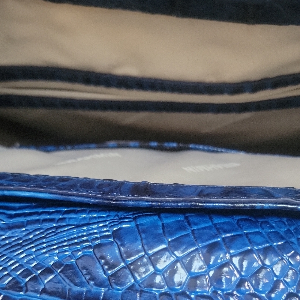 Brahmin Navy Croc-Embossed Backpack with Matching Wallet - Picture 3 of 4
